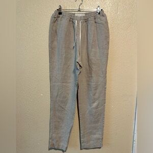 Notperfectlinen Pants 100% Linen Pants High Waist Straight Size Small Pull On‎